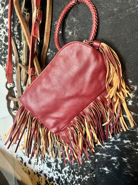 Langely Tassel Clutch •Deep Burgundy•